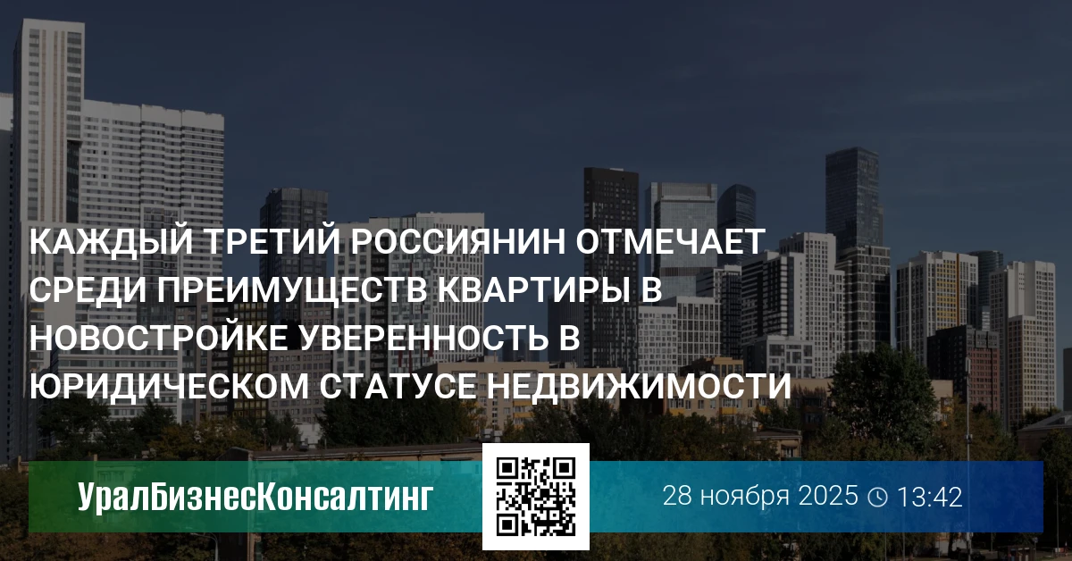 Каждый третий россиянин отмечает среди преимуществ квартиры в новостройке уверенность в юридическом статусе недвижимости