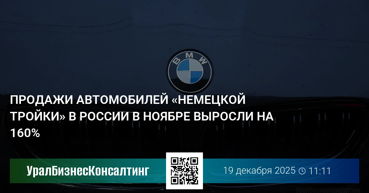 Продажи автомобилей «немецкой тройки» в России в ноябре выросли на 160%