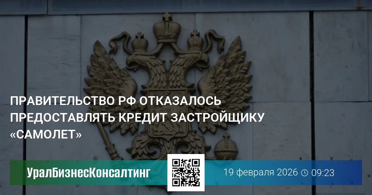 Правительство РФ отказалось предоставлять кредит застройщику «Самолет»