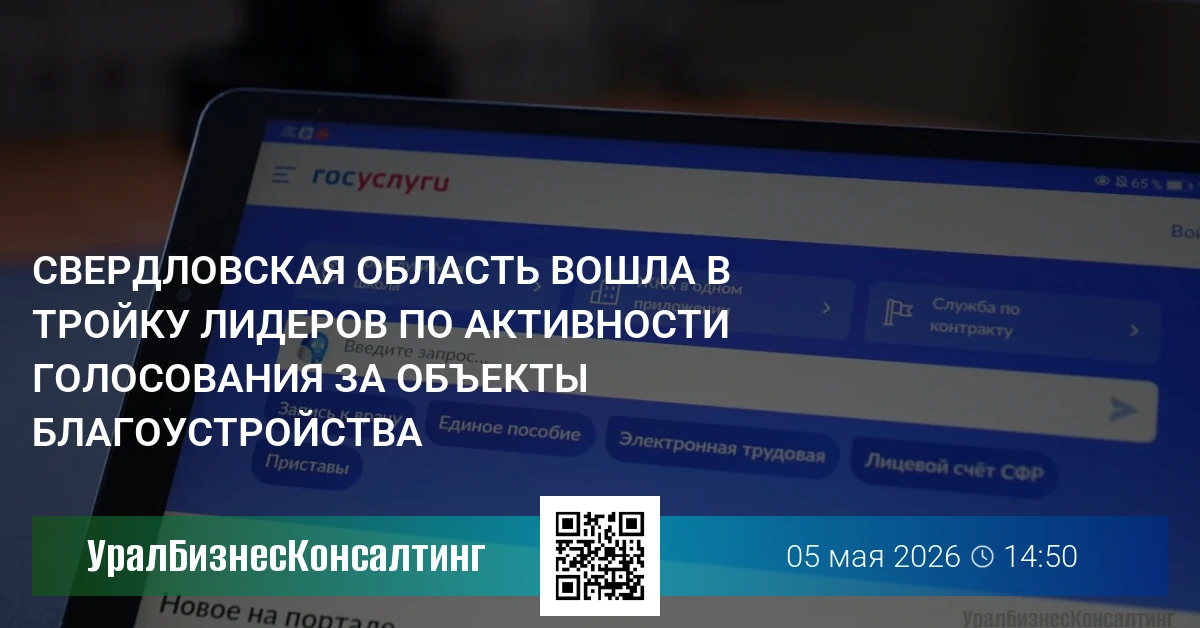 Свердловская область вошла в тройку лидеров по активности голосования за объекты благоустройства