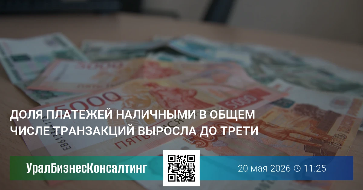 Доля платежей наличными в общем числе транзакций выросла до трети