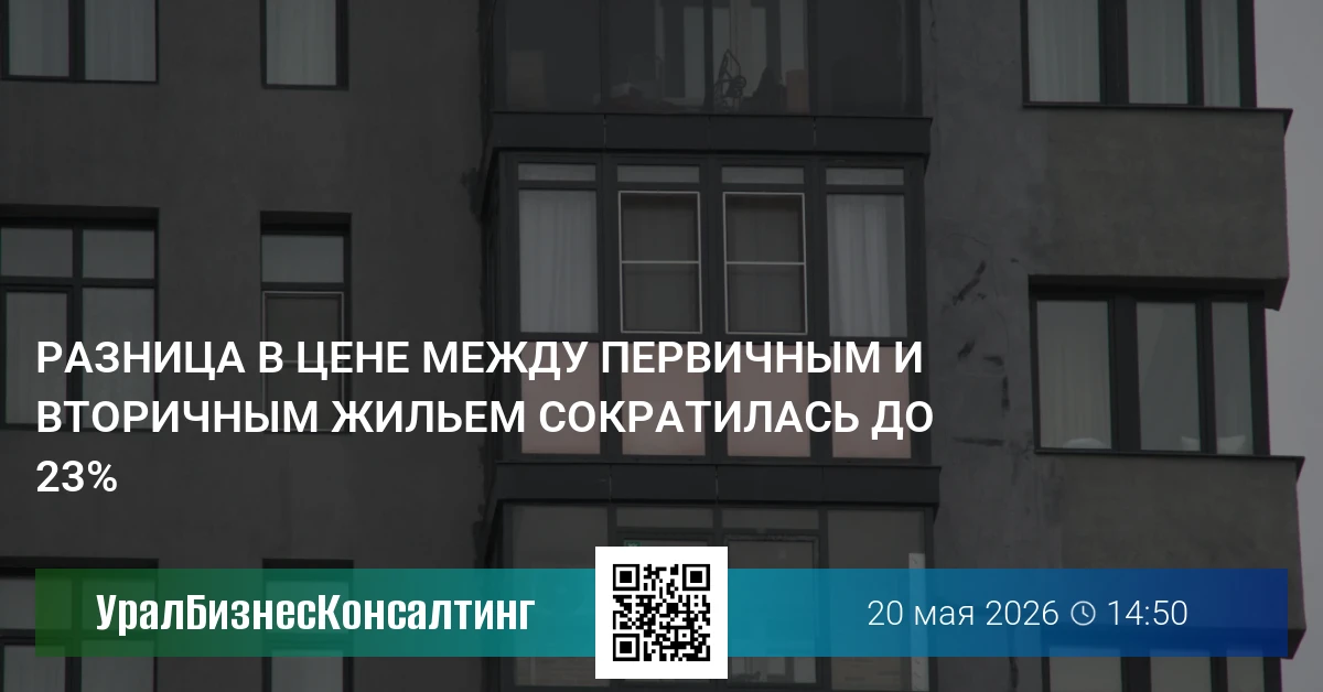 Разница в цене между первичным и вторичным жильем сократилась до 23%