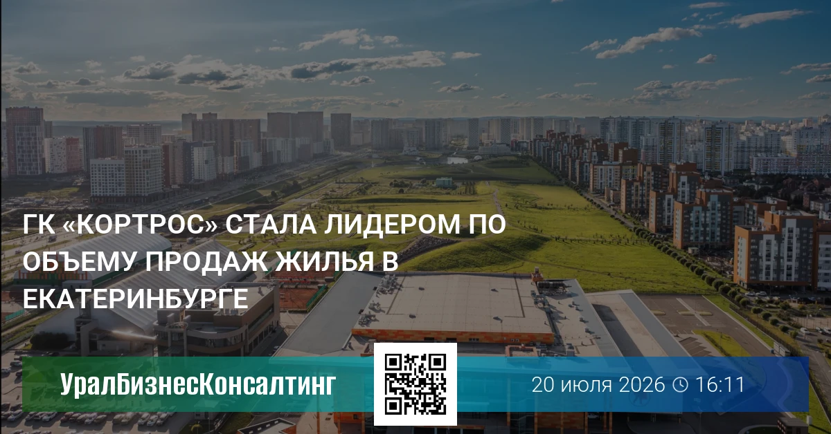 ГК «КОРТРОС» стала лидером по объему продаж жилья в Екатеринбурге