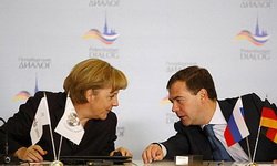 Дмитрий Медведев и Ангела Меркель завершили «Петербургский диалог» в Екатеринбурге. Фотография предоставлена сайтом http://www.kremlin.ru