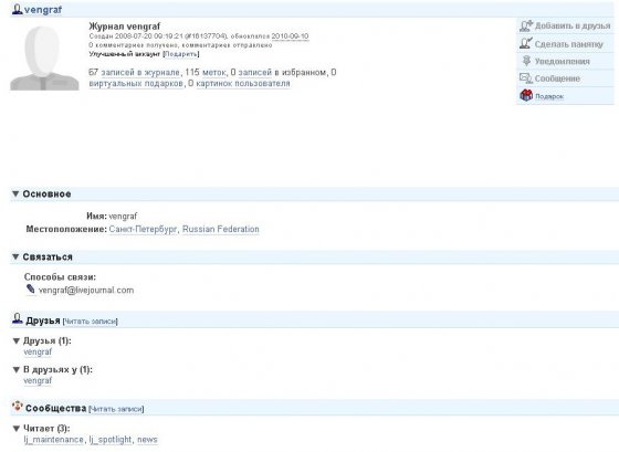 Профиль пользователя vengraf Профиль пользователя vengraf