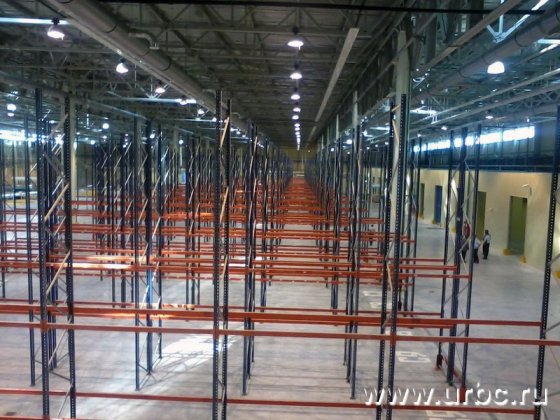 Преимущественное заполнение складского зала — европаллеты