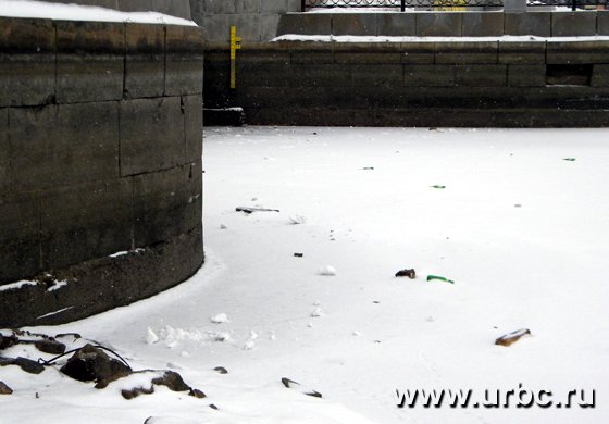 Дно городского пруда до сих пор усеяно мусором