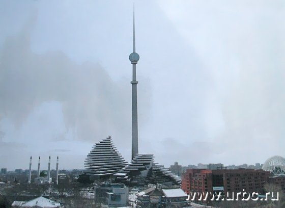 Инвесторы уже направили в областной кабмин несколько эскизов проекта реконструкции телебашни. Один из них изображает футуристический объект в виде колонны, увенчанной огромной сферой
