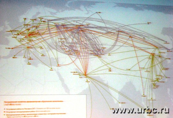 Маршрутная карта авиакомпании «Уральские авиалинии»