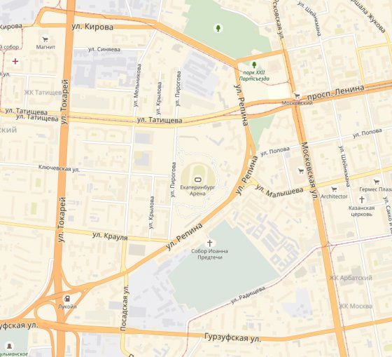 Скриншот страницы сервиса Яндекс.Карты